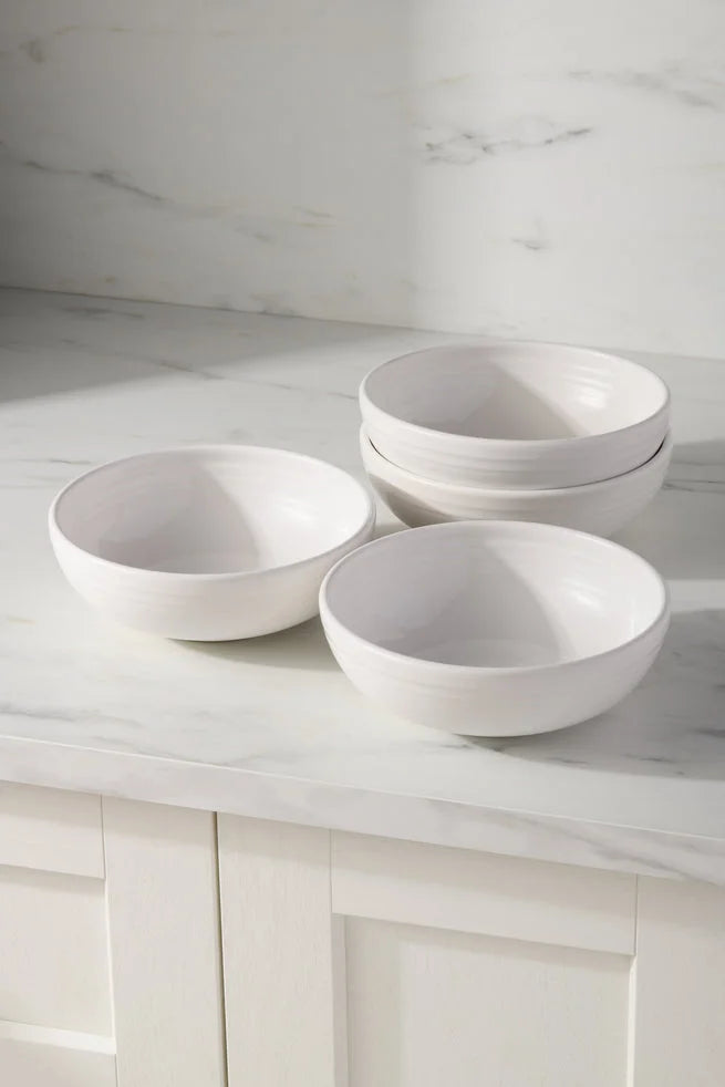 White Set of 4 Bistro Coupe 7 5/8-Inch 38OZ Medium Bowls