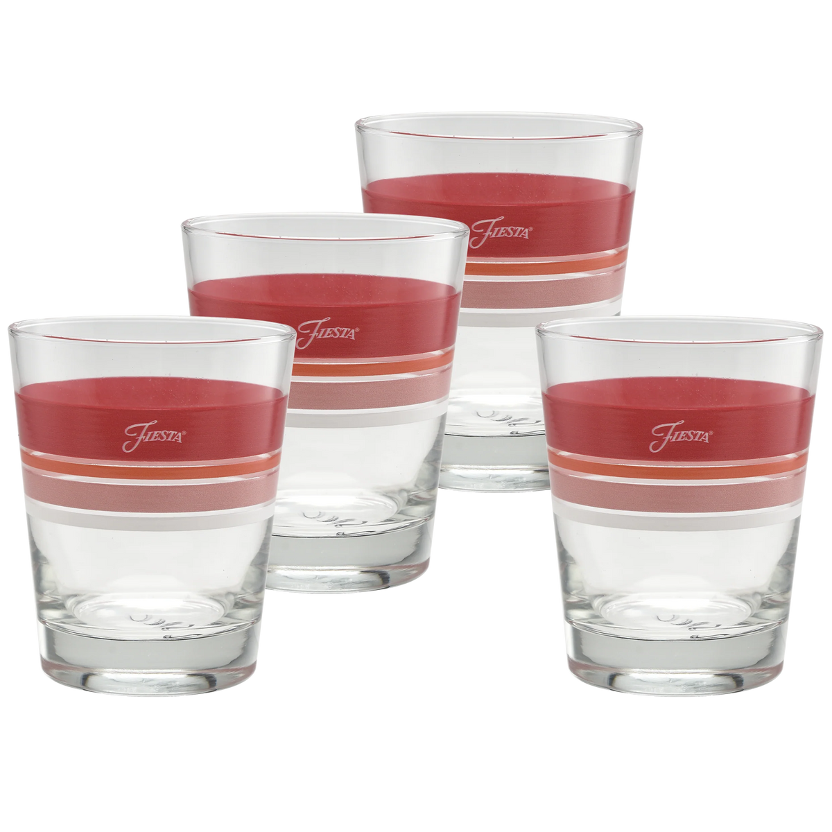 Sunset Horizon Edgeline Tapered Double Old Fashion Glass Mixed – Set of 4