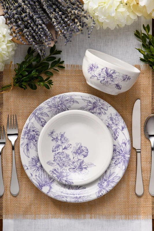 Botanical Floral Lavender Bistro Coupe 5 1/2 Inch Cereal Bowl 22 OZ