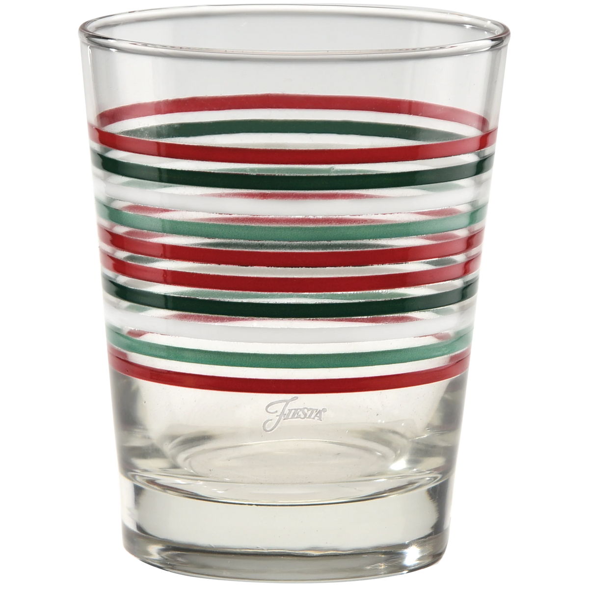 Fiesta Christmas Thin Stripe 15 oz. Tapered Double Old Fashion - Set of 4