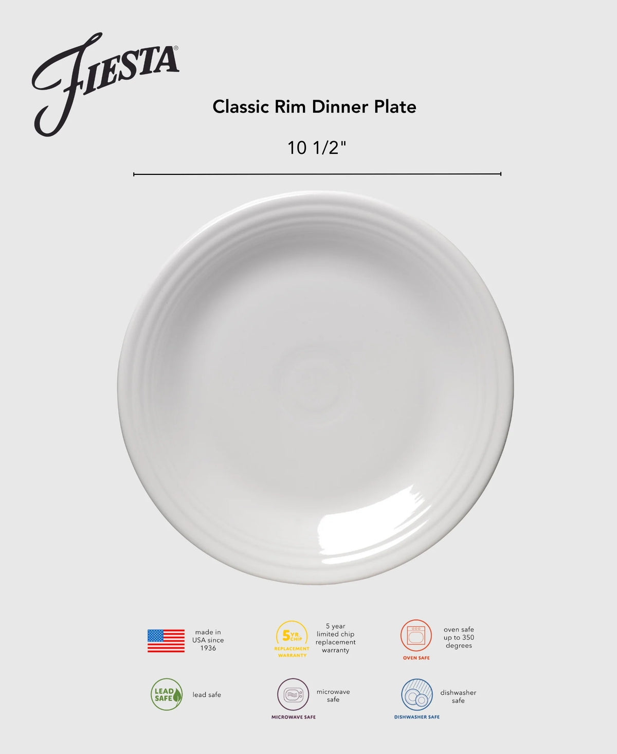 Lavender Classic Rim 10 1/2 Inch Dinner Plate