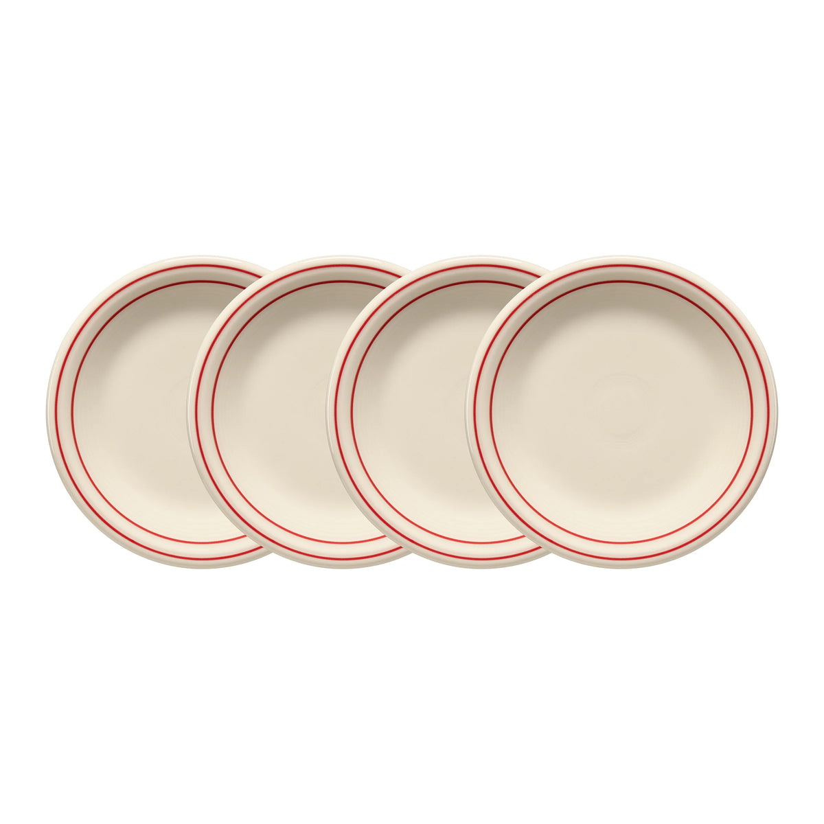 Americana Scarlet Band Set of 4 Classic Rim 7 1/4-Inch Salad Plates