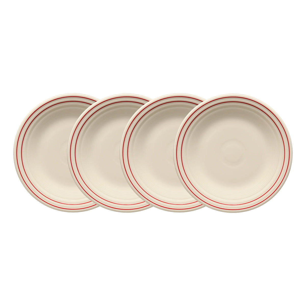 Americana Scarlet Band Set of 4 Classic Rim 9 Inch Luncheon Plate