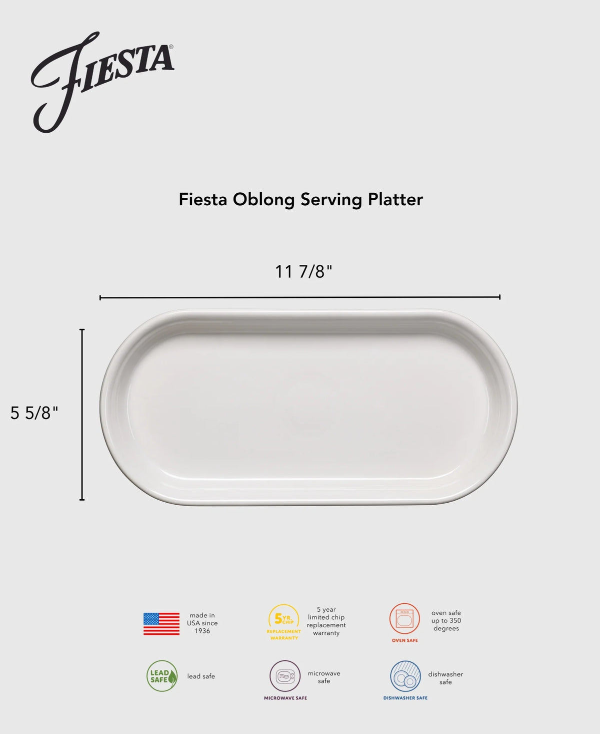 11 7/8 Inch Oblong Serving Platter Foundry