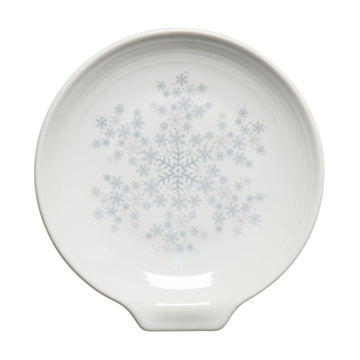 White Snowflakes Extra Large Spoon Rest 7 Inch