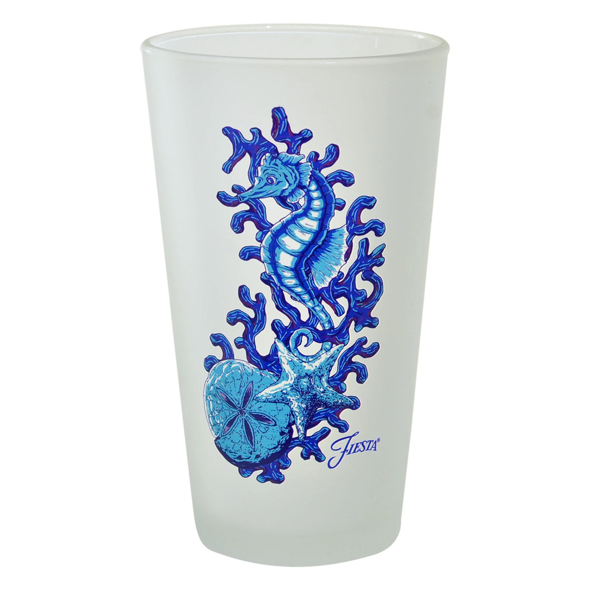 Retired 16 oz. Fiesta® Coastal Seahorse Frosted Cooler – Set of 4